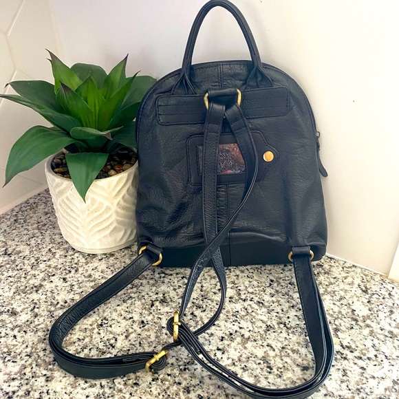 100% black leather perfect size back pack purse. - Picture 2 of 3